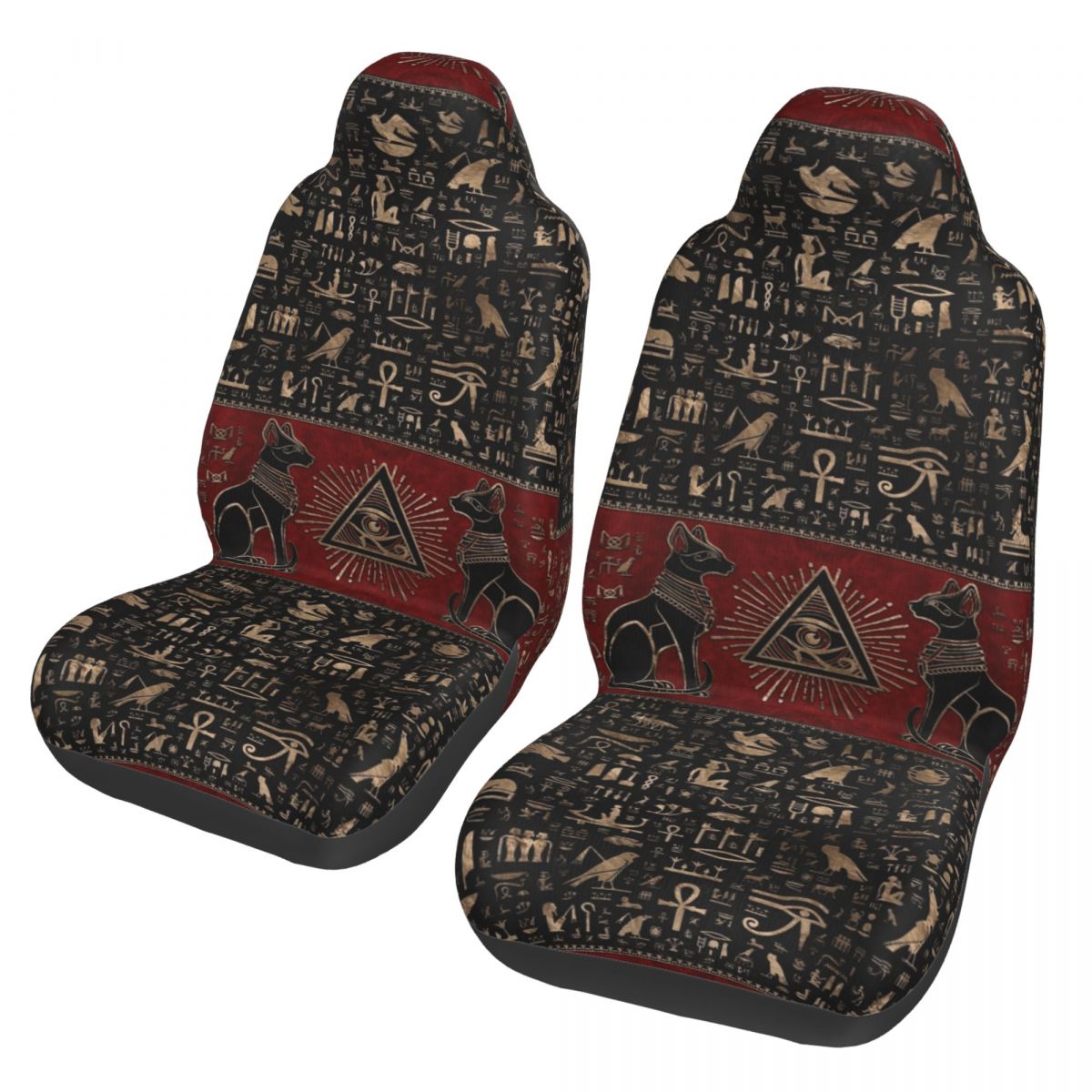 Car Accessories Egypt - エジプトのホルスの猫の目ユニバーサルカーシートカバー四季旅行古代エジプトシートカバーポリエステルカーアクセサリー