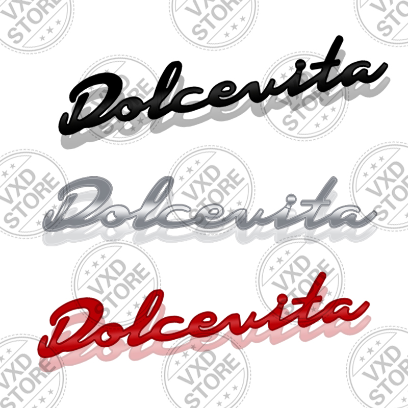 Car Accessories Bali - 3Dドルチェヴィータ文字エンブレムメタルリアトランクカーバッジステッカー アバルト500 695 500C 500E 500X
