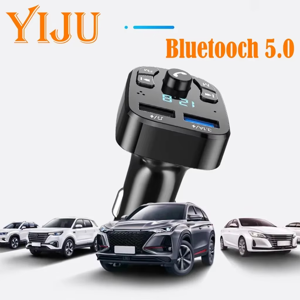 Wireless Car Charger - 車の Bluetooth 5.0 Fm トランスミッター、ワイヤレス アダプター、マイク、オーディオ