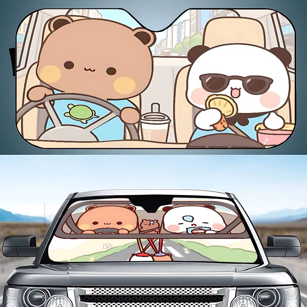 D.A.D Car Accessories - かわいい D-Dudu Bubu 車用サンシェードカーテン 130x70cm 車用サンシェードフロントガラスカバー