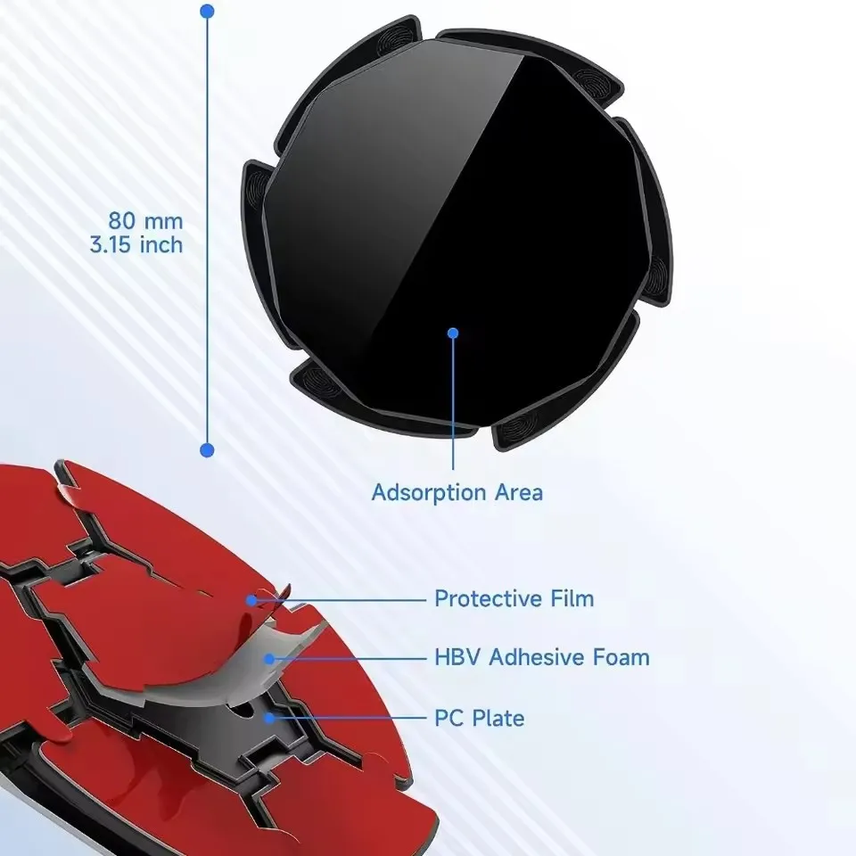 Car Accessories Phone Holder - 滑り止めシリコン吸盤式ダッシュボード携帯電話パッドホルダーディスク、曲面車載スタンド用、滑り止めユニバーサルマウント