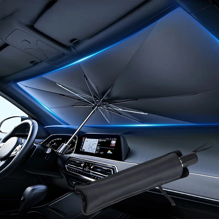 Car Accessories You Need - 多目的便利な折りたたみ式車のフロントガラスサンシェードインテリアプロテクターアクセサリーパーツ自動車パラソル傘フロントカバー