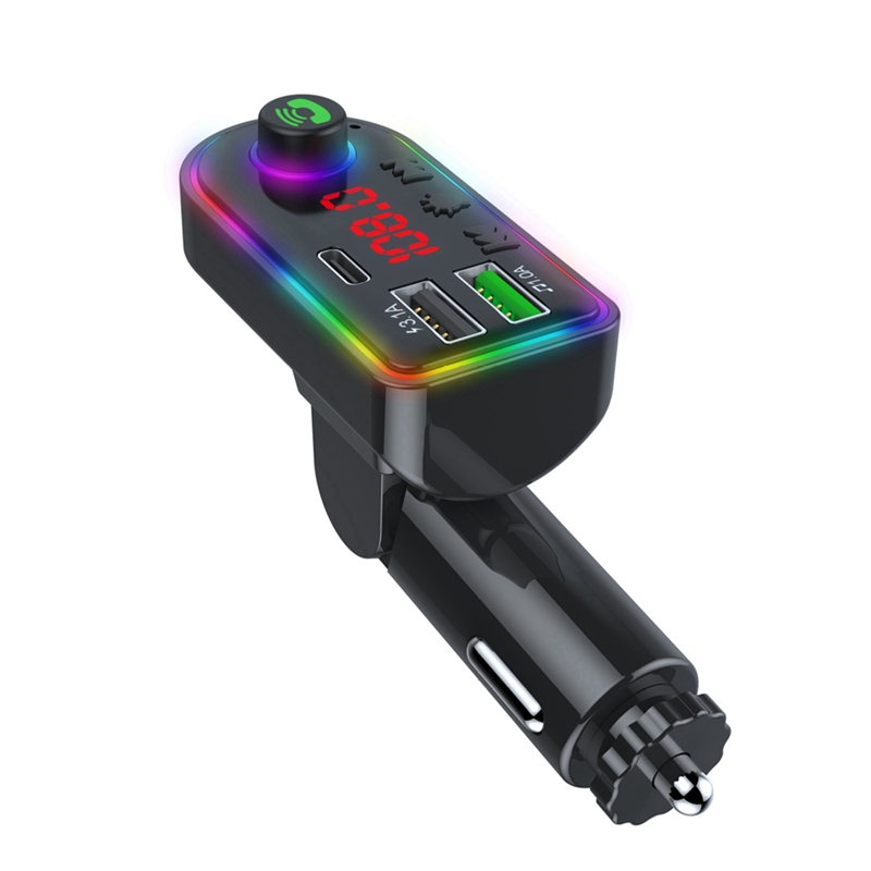 Fm Transmitter - Bluetooth ABGZ-F8カーMP3プレーヤー,3.1a急速充電FMトランスミッター,5.3 HD