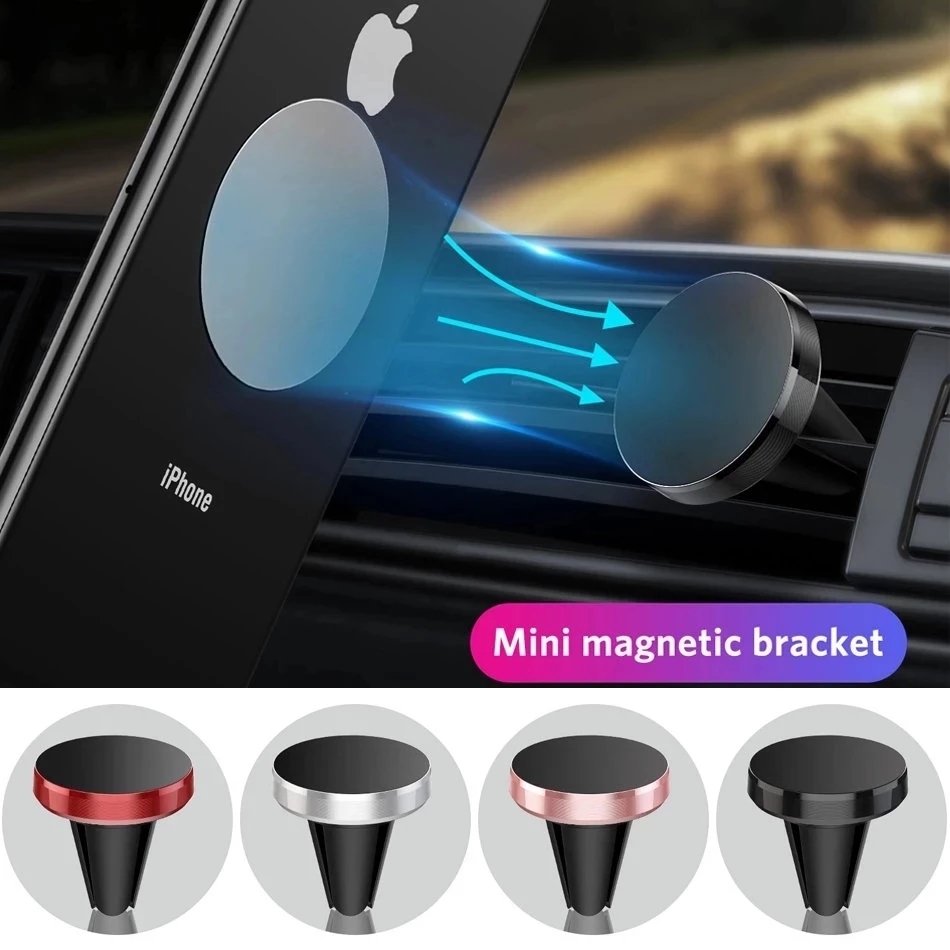 Car Accessories Phone Holder - 車載用マグネット式携帯電話ホルダー、iPhone 14、13、Samsung対応、車内エアコン吹き出し口取り付け型モバイル携帯電話ホルダースタンド