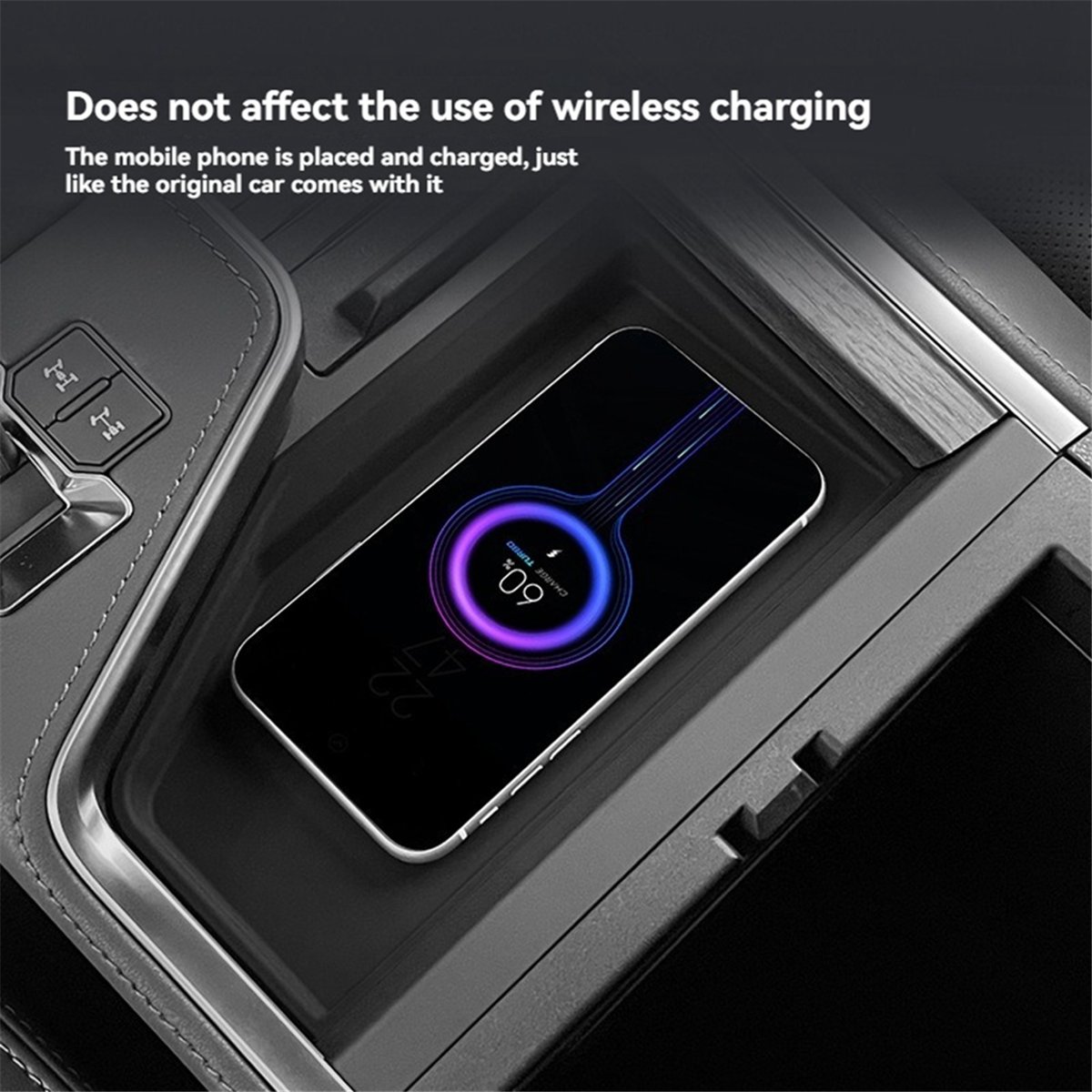Wireless Car Charger - スーパーセール 車用センターコンソール ワイヤレス充電器 シリコン保護パッド レクサス GX550