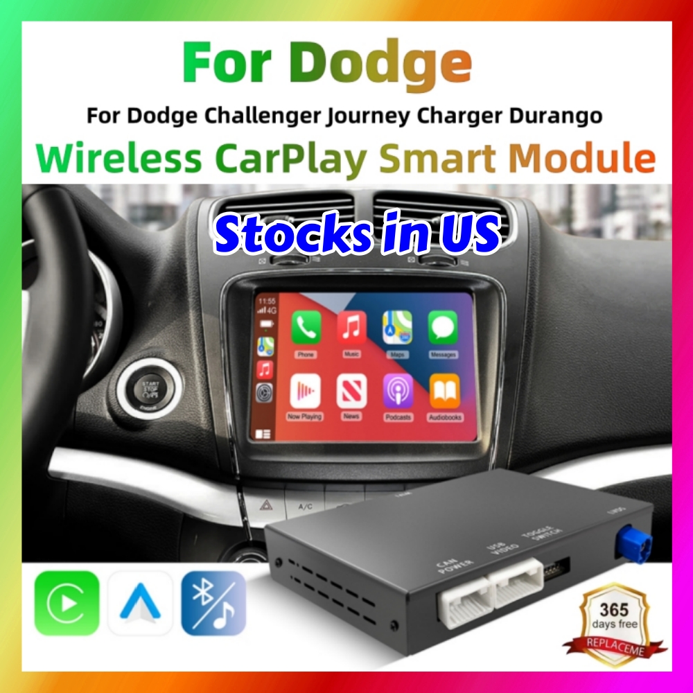 Wireless Car Charger - ANYFAR純正カースクリーンアップグレード ワイヤレスCarPlay Android Autoデコーダーボックス ダッジ チャレンジャー