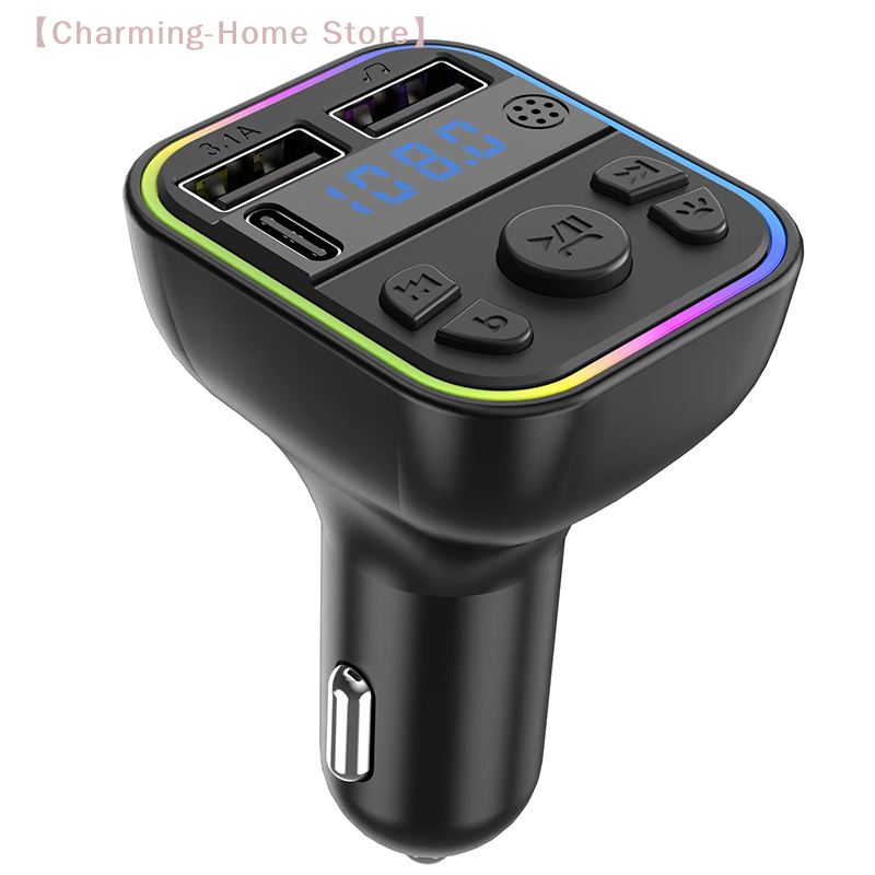 Fm Transmitter - 【M】デュアルUSB Type-Cカーチャージャー FMトランスミッター Bluetooth 5.0 MP3プレーヤー