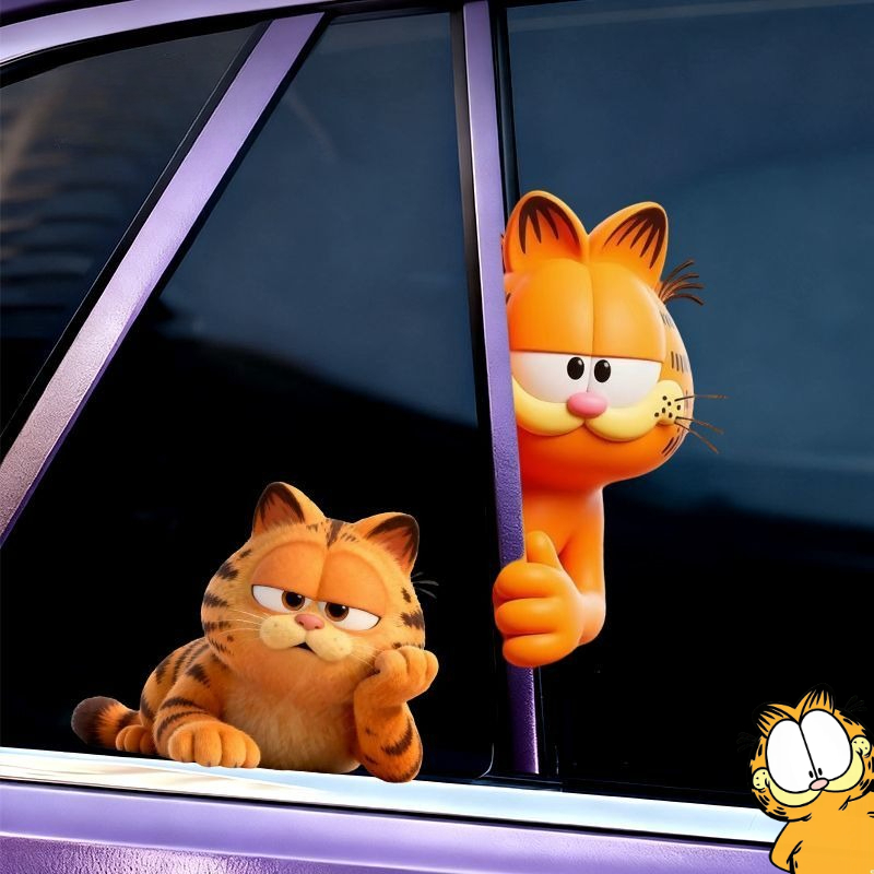 Car Accessories You Need - ガーフィールドアニメ漫画かわいい面白い密かに観察しているステッカーかわいい車車の窓傷カバー装飾ステッカー卸売