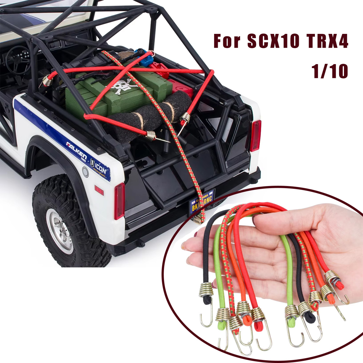 Car Accessories Roof Rack - バンジーコード 5/10個 フック付き SCX10 TRX4 1/10用