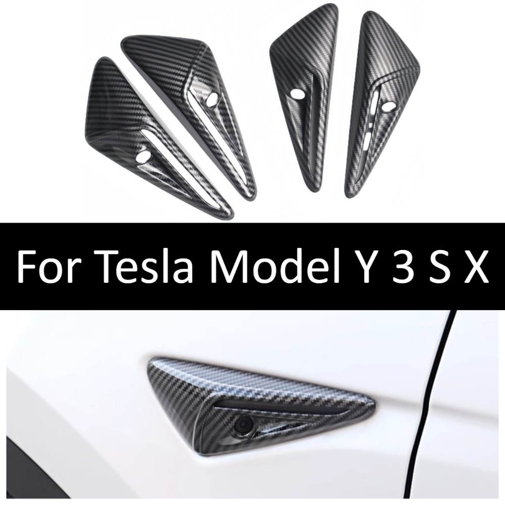 Car Accessories You Need - カーボンファイバーカメラカバートリムテスラモデル Y 3 S X リフレッシュボディ外装ステッカープロテクターカーアクセサリー装飾スタイリング