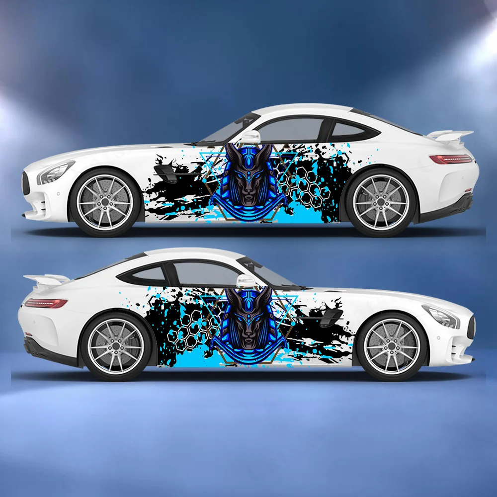 Car Accessories Egypt - アヌビス古代エジプト車ビニールラップデカール自己粘着アンチスクラッチステッカートラック SUV 装飾自動車アクセサリーに適しています