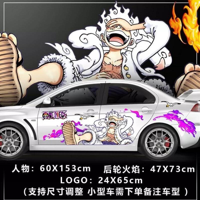 D.A.D Car Accessories - ワンピースステッカー車体装飾カーフィルムステッカーモンキー・D・ルフィアニメステッカーロロノア・ゾロスクラッチブロッキングホリデーギフト
