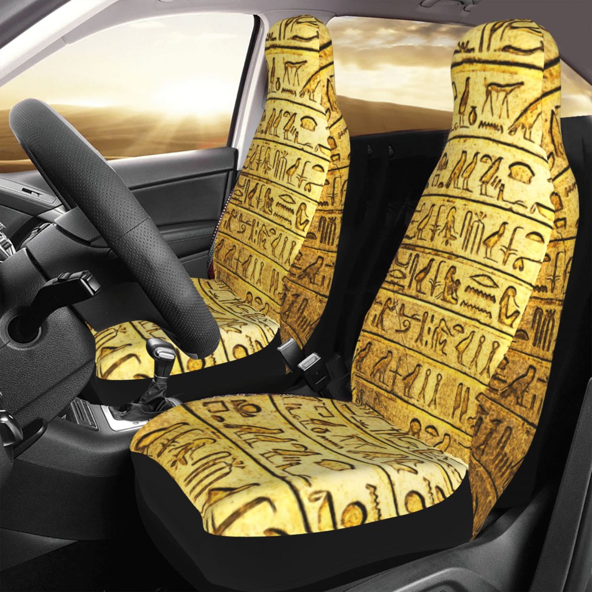 古代エジプトの象形文字ユニバーサルカーシートカバーほとんどの - Car Accessories Egypt のレビューと価格