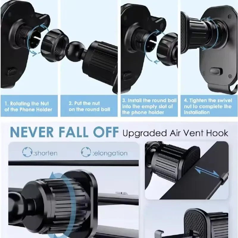 車載電話ホルダー 車のエアコン吹き出し口クリップマウント モ - Car Accessories Phone Holder のレビューと価格