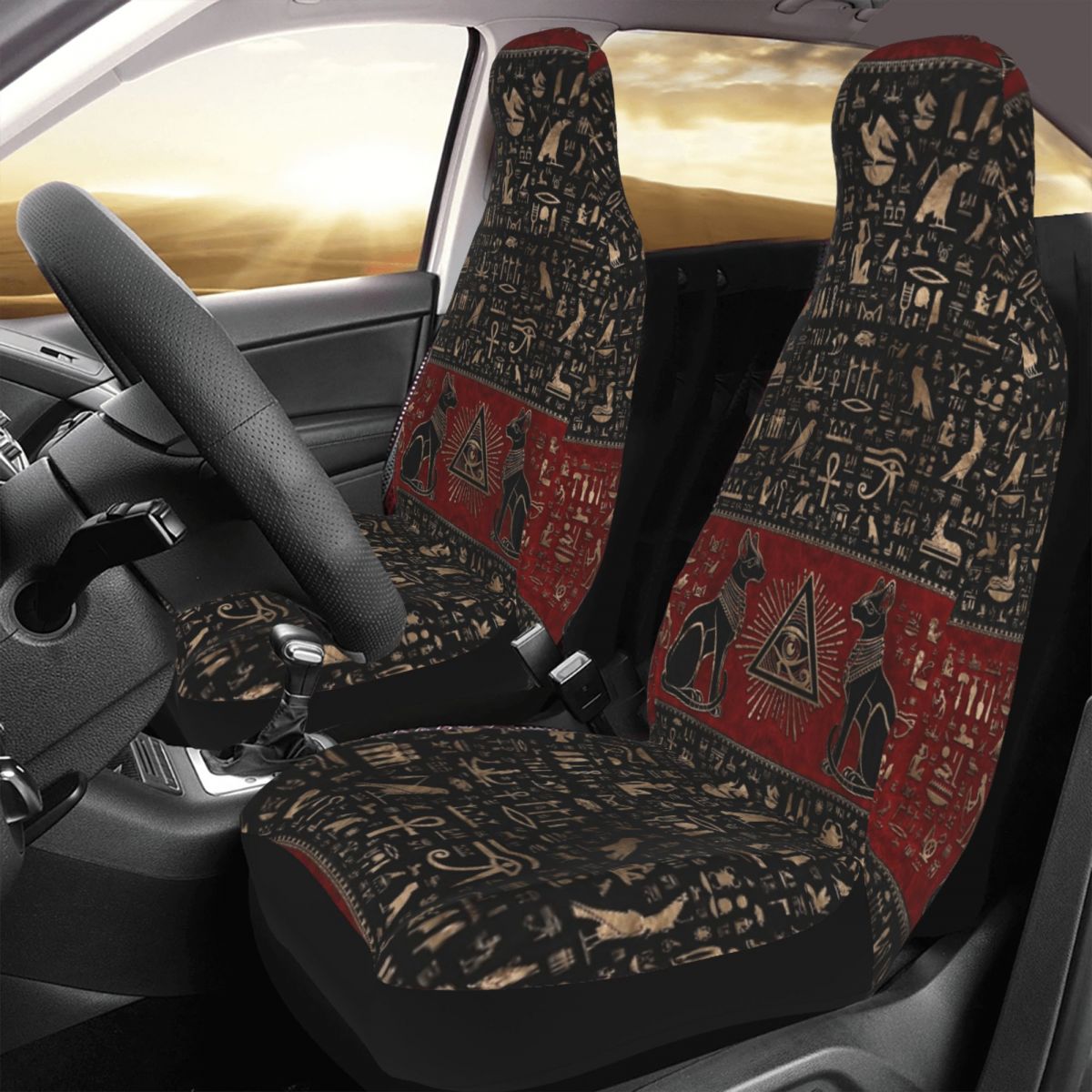 エジプトのホルスの猫の目ユニバーサルカーシートカバー四季旅行 - Car Accessories Egypt のレビューと価格