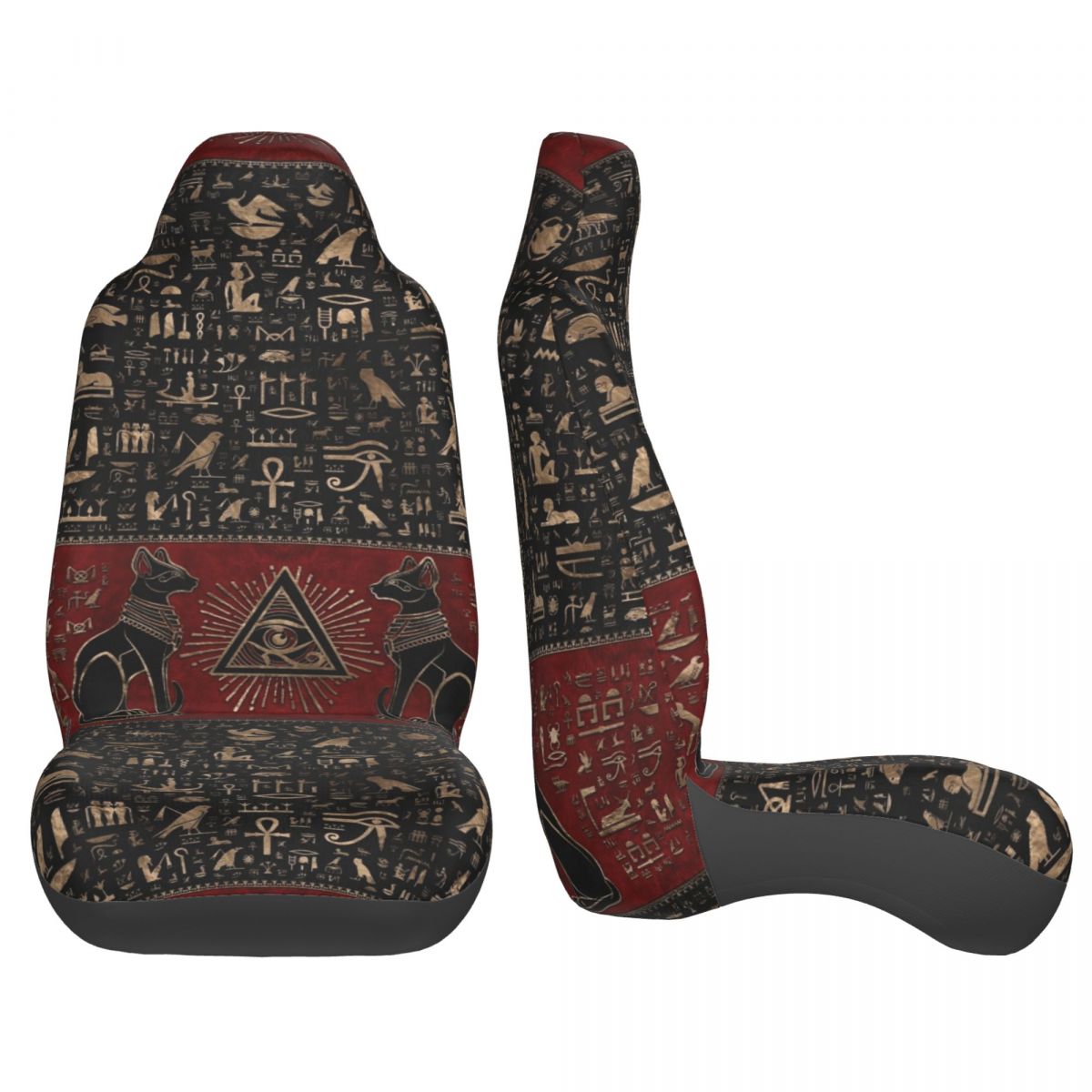 エジプトのホルスの猫の目ユニバーサルカーシートカバー四季旅行 - Car Accessories Egypt のレビューと価格