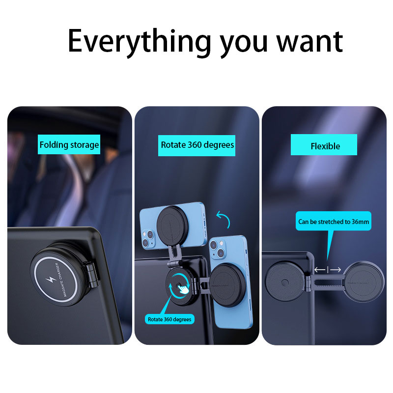 隠し磁気自動車電話ホルダー、ワイヤレス充電器、360回転、携 - Wireless Car Charger のレビューと価格