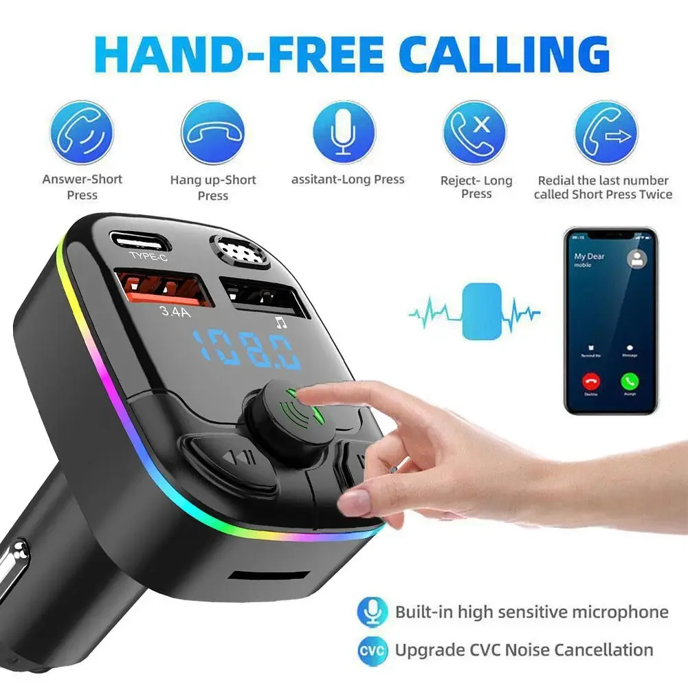 車用ワイヤレスFMトランスミッターアダプター,デュアルUSB - Wireless Car Charger のレビューと価格