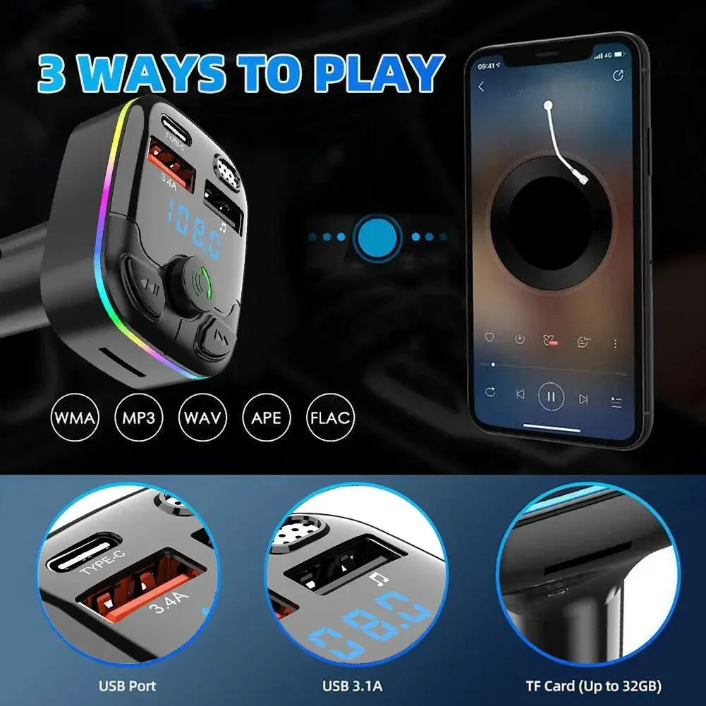 車用ワイヤレスFMトランスミッターアダプター,デュアルUSB - Wireless Car Charger のレビューと価格
