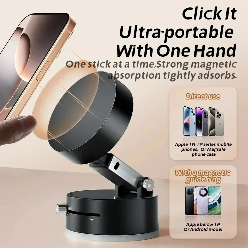 高性能磁気真空ホルダー折りたたみ式ユニバーサル電話スタンド車 - Car Accessories Phone Holder のレビューと価格