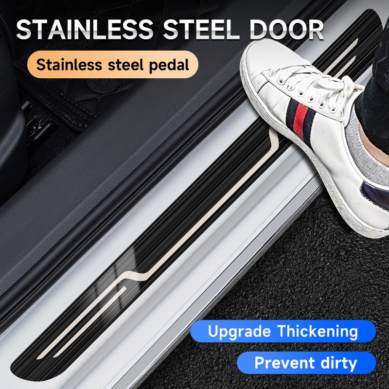 ステンレス製車のドアシルストリップ汚れ防止ステッカーカバー装 - Car Accessories You Need のレビューと価格