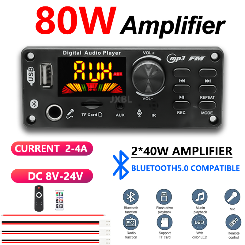 80W Bluetooth 5.0 MP3 デコーダーボード - Fm Transmitter のレビューと価格