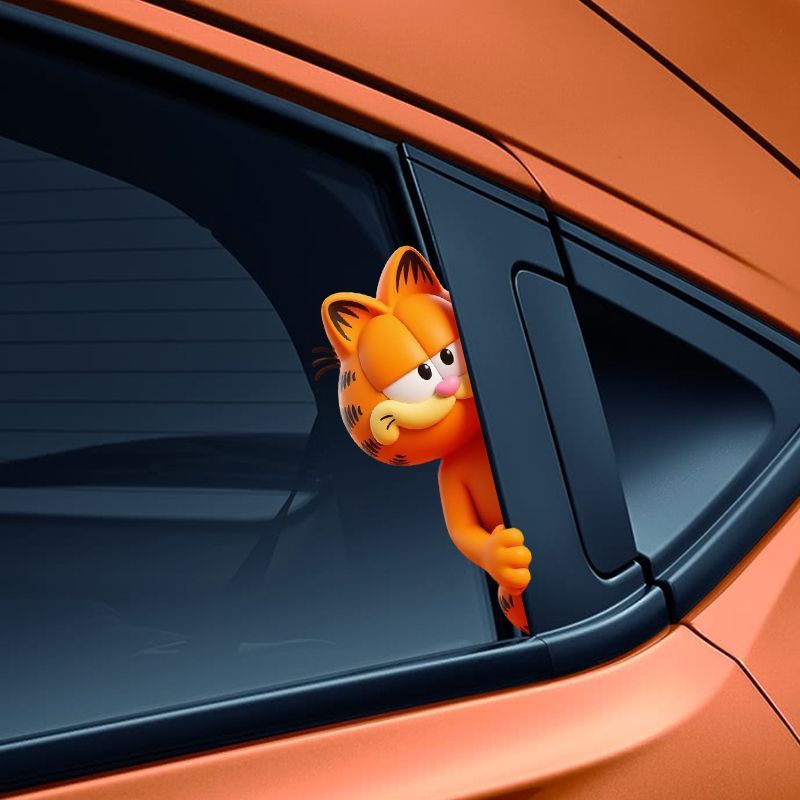ガーフィールドアニメ漫画かわいい面白い密かに観察しているステ - Car Accessories You Need のレビューと価格