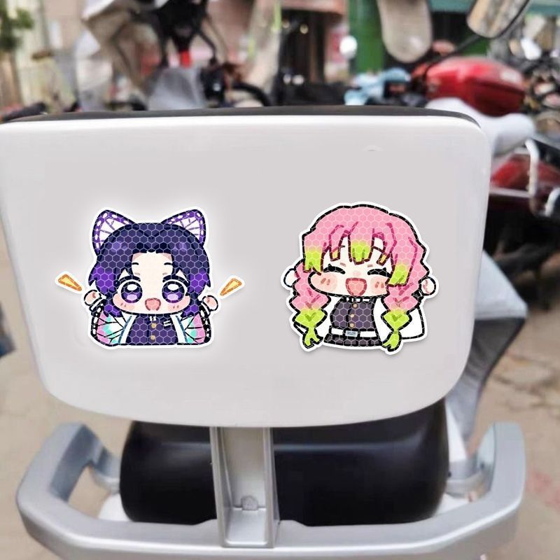 鬼滅の刃のキャラクター風車用反射ステッカー、電動車両ヘルメッ - Car Accessories You Need のレビューと価格